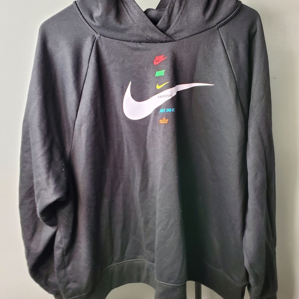 Nike Women's Multicolor Logo Black Sweater
